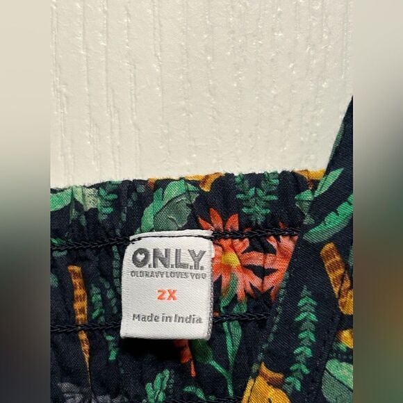 NWT Old Navy women's cross front poplin bralette size 2X banana tropical print - Picture 13 of 16